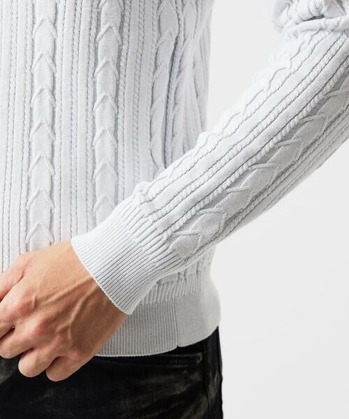 MICHEL KLEIN HOMME / ミッシェルクランオム ニット・セーター | 編み込みスタンドカラーニットブルゾン | 詳細11