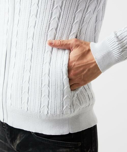 MICHEL KLEIN HOMME / ミッシェルクランオム ニット・セーター | 編み込みスタンドカラーニットブルゾン | 詳細12