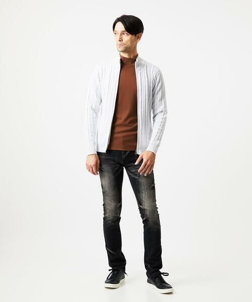 MICHEL KLEIN HOMME / ミッシェルクランオム ニット・セーター | 編み込みスタンドカラーニットブルゾン | 詳細5