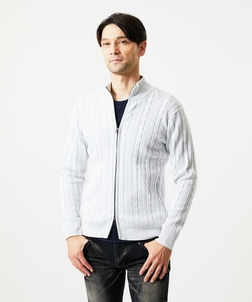 MICHEL KLEIN HOMME / ミッシェルクランオム ニット・セーター | 編み込みスタンドカラーニットブルゾン | 詳細6