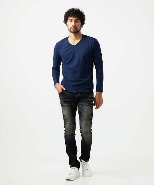 MICHEL KLEIN HOMME / ミッシェルクランオム カットソー | 《日本製》リンクスVネック長袖カットソー | 詳細1