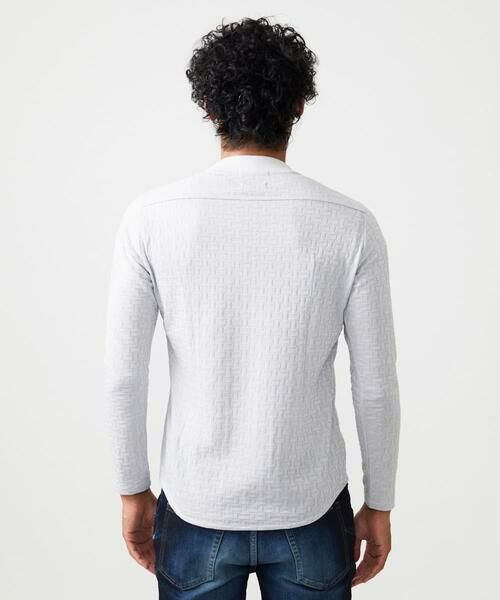 MICHEL KLEIN HOMME / ミッシェルクランオム カットソー | 《日本製》レンガ柄Vネック長袖カットソー | 詳細5