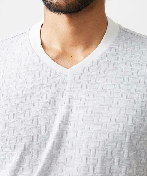 MICHEL KLEIN HOMME / ミッシェルクランオム カットソー | 《日本製》レンガ柄Vネック長袖カットソー | 詳細6