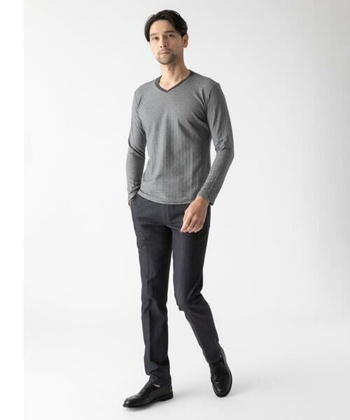 MICHEL KLEIN HOMME / ミッシェルクランオム カットソー | 《日本製》レンガ柄Vネック長袖カットソー | 詳細10