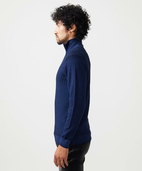 MICHEL KLEIN HOMME / ミッシェルクランオム ニット・セーター | ガーメントダイリブ　 ハーフジップニット | 詳細3