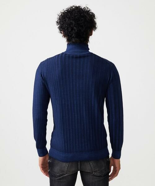MICHEL KLEIN HOMME / ミッシェルクランオム ニット・セーター | ガーメントダイリブ　 ハーフジップニット | 詳細4