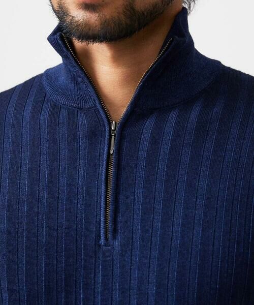 MICHEL KLEIN HOMME / ミッシェルクランオム ニット・セーター | ガーメントダイリブ　 ハーフジップニット | 詳細5