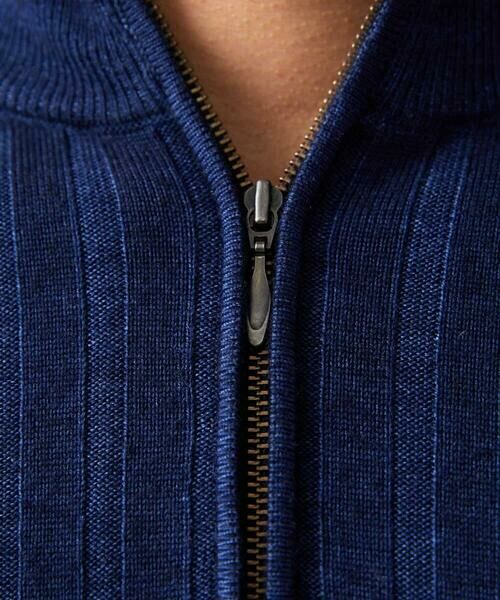 MICHEL KLEIN HOMME / ミッシェルクランオム ニット・セーター | ガーメントダイリブ　 ハーフジップニット | 詳細6