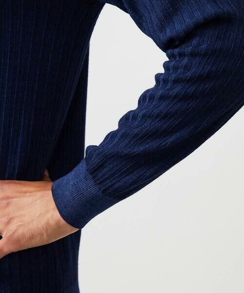 MICHEL KLEIN HOMME / ミッシェルクランオム ニット・セーター | ガーメントダイリブ　 ハーフジップニット | 詳細7