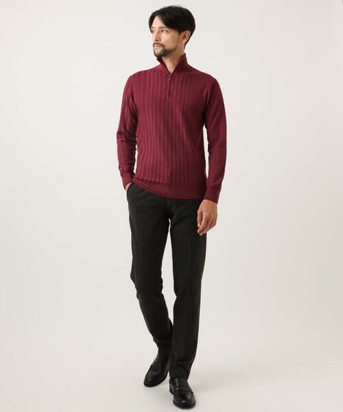 MICHEL KLEIN HOMME / ミッシェルクランオム ニット・セーター | ガーメントダイリブ　 ハーフジップニット | 詳細11