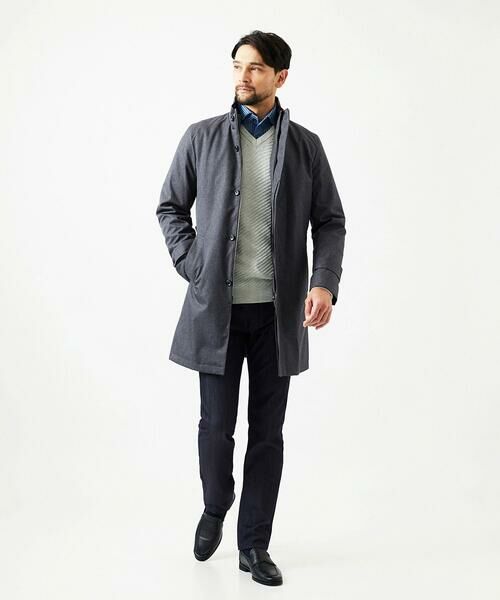MICHEL KLEIN HOMME / ミッシェルクランオム ステンカラーコート | 2WAYスタンドカラーロングコート | 詳細15