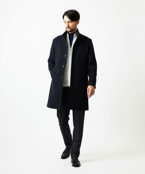 MICHEL KLEIN HOMME / ミッシェルクランオム ステンカラーコート | スタンドカラーロングコート | 詳細1