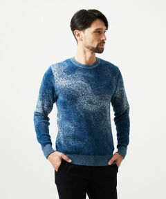 MICHEL KLEIN HOMME / ミッシェルクランオム ニット・セーター | 《日本製》スモーク柄クルーネックモールニット