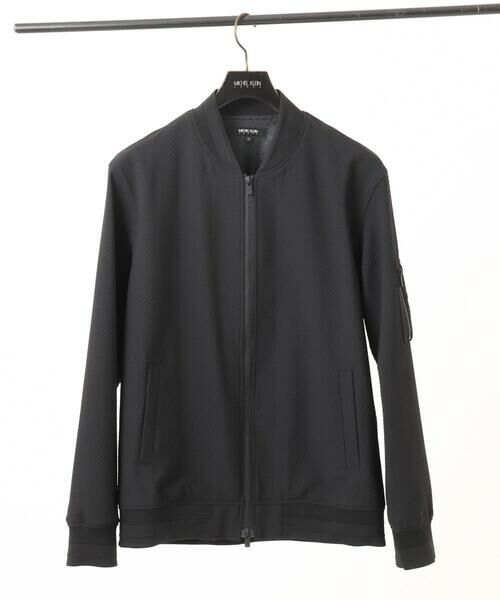 MICHEL KLEIN HOMME / ミッシェルクランオム その他アウター | 【セットアップ】ビックへリンボンMA-1ブルゾン（ブラック）