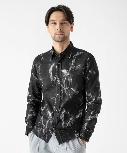 MICHEL KLEIN HOMME / ミッシェルクランオム シャツ・ブラウス | スモーク柄長袖シャツ | 詳細1