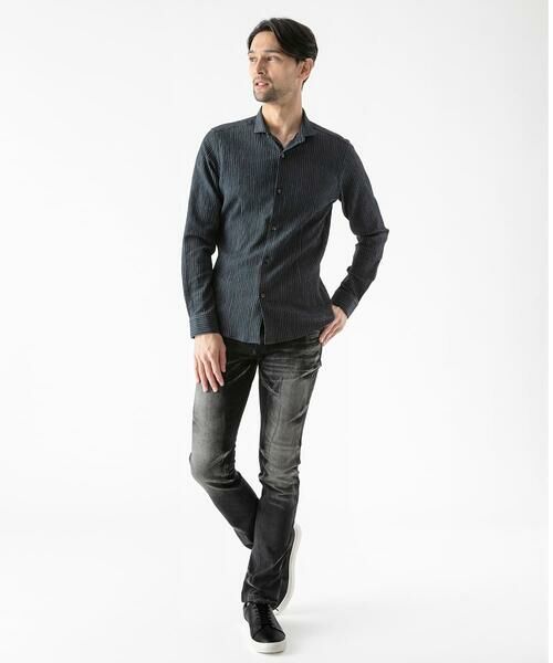 MICHEL KLEIN HOMME / ミッシェルクランオム シャツ・ブラウス | ジャージストライプ長袖シャツ | 詳細1