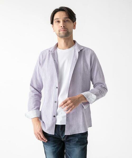 MICHEL KLEIN HOMME / ミッシェルクランオム シャツ・ブラウス | ジャージストライプ長袖シャツ | 詳細14