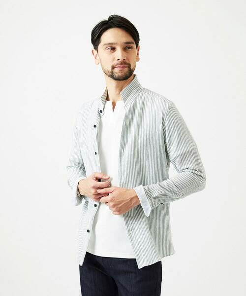 MICHEL KLEIN HOMME / ミッシェルクランオム シャツ・ブラウス | ジャージストライプ長袖シャツ | 詳細18