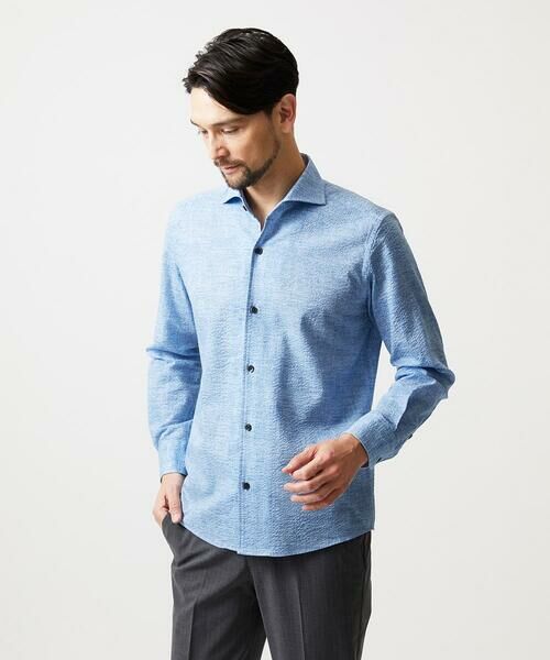 MICHEL KLEIN HOMME / ミッシェルクランオム シャツ・ブラウス | コットンウェーブ長袖シャツ | 詳細4