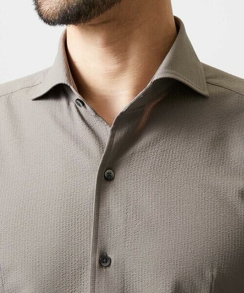 MICHEL KLEIN HOMME / ミッシェルクランオム シャツ・ブラウス | ストレッチサッカー長袖シャツ | 詳細3