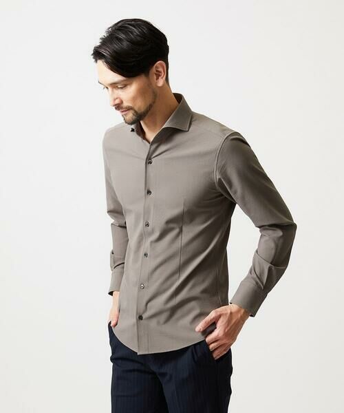 MICHEL KLEIN HOMME / ミッシェルクランオム シャツ・ブラウス | ストレッチサッカー長袖シャツ | 詳細8