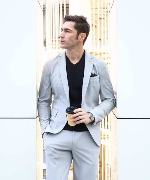 MICHEL KLEIN HOMME / ミッシェルクランオム テーラードジャケット | 【セットアップ】コットンライクストレッチテーラードジャケット | 詳細16