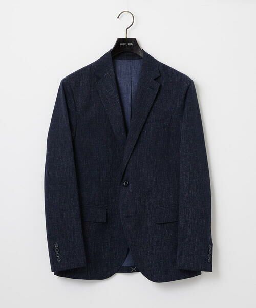 MICHEL KLEIN HOMME / ミッシェルクランオム テーラードジャケット | 【セットアップ】メッシュプリントテーラードジャケット（ネイビー）