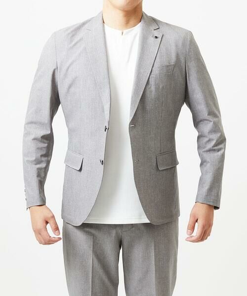 MICHEL KLEIN HOMME / ミッシェルクランオム テーラードジャケット | 【BODY MAKE】【セットアップ】メッシュプリントテーラードジャケット（ライトグレー）