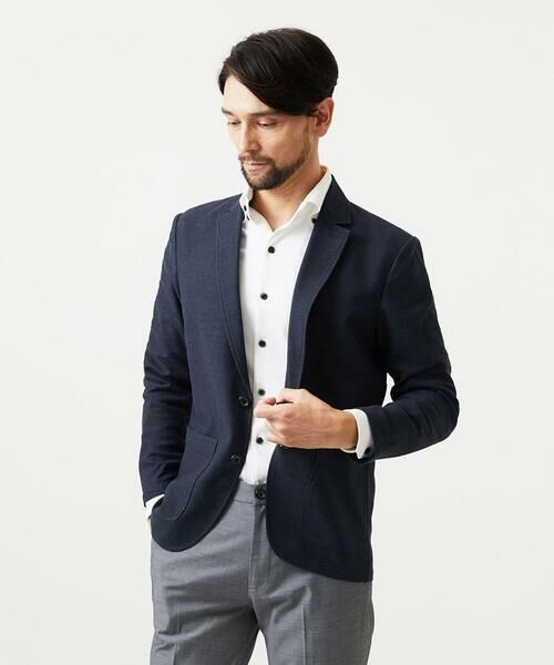 MICHEL KLEIN HOMME / ミッシェルクランオム テーラードジャケット | ジャージカットジャケット（ネイビー）
