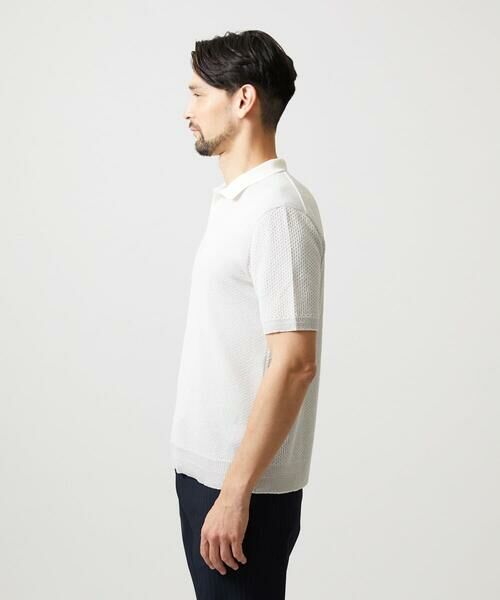 MICHEL KLEIN HOMME / ミッシェルクランオム ニット・セーター | 《日本製》見附ニット半袖ポロシャツ | 詳細3