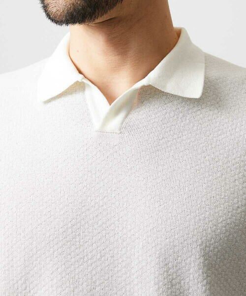 MICHEL KLEIN HOMME / ミッシェルクランオム ニット・セーター | 《日本製》見附ニット半袖ポロシャツ | 詳細5