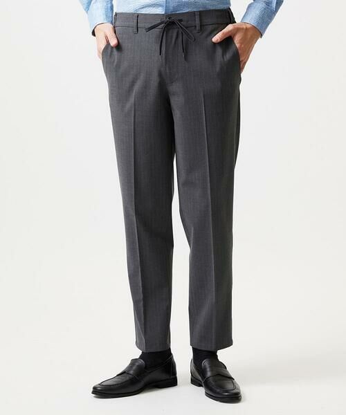 MICHEL KLEIN HOMME / ミッシェルクランオム チノ・ワークパンツ | ストライプ2WAY9分丈スラックスパンツ（グレー）