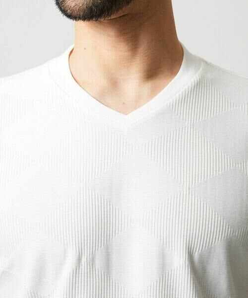 MICHEL KLEIN HOMME / ミッシェルクランオム カットソー | アーガイル柄Vネック半袖カットソー | 詳細6