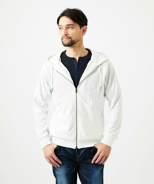 MICHEL KLEIN HOMME / ミッシェルクランオム パーカー | 【セットアップ】ジャカードジップアップパーカー | 詳細1