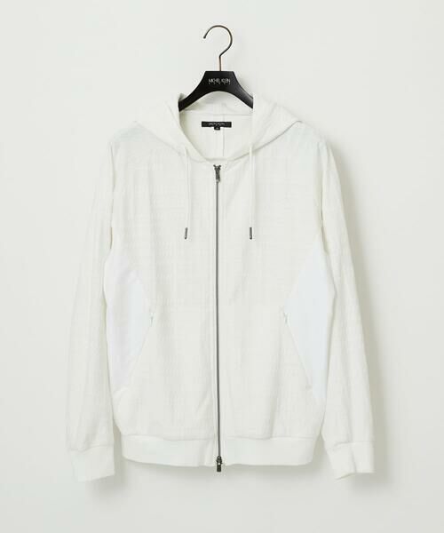 MICHEL KLEIN HOMME / ミッシェルクランオム パーカー | 【セットアップ】ジャカードジップアップパーカー(ホワイト)