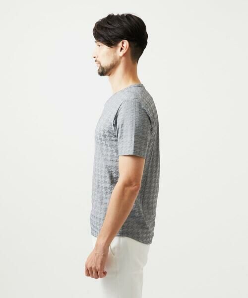 MICHEL KLEIN HOMME / ミッシェルクランオム カットソー | 《日本製》千鳥リンクスVネック半袖カットソー | 詳細6