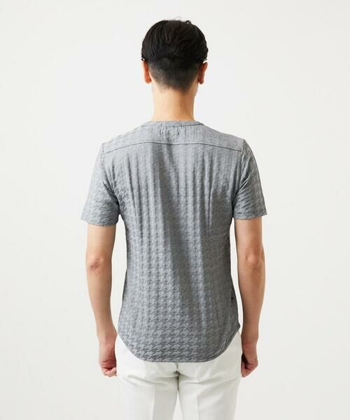 MICHEL KLEIN HOMME / ミッシェルクランオム カットソー | 《日本製》千鳥リンクスVネック半袖カットソー | 詳細7