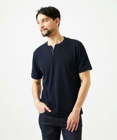 MICHEL KLEIN HOMME / ミッシェルクランオム カットソー | 《日本製》キーネック半袖カットソー