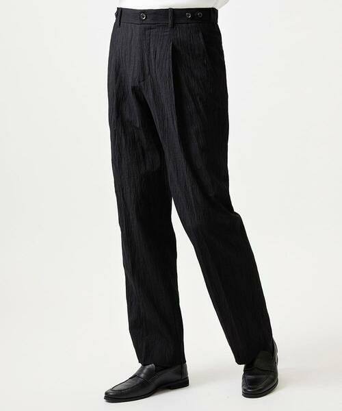 MICHEL KLEIN HOMME / ミッシェルクランオム チノ・ワークパンツ | 楊柳ワイドスラックスパンツ（ブラック）