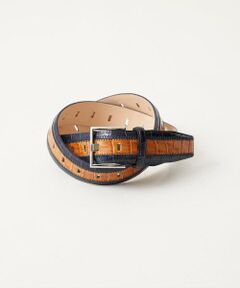 MICHEL KLEIN HOMME / ミッシェルクランオム ベルト・サスペンダー | クロコパッチ　ワイドピンベルト