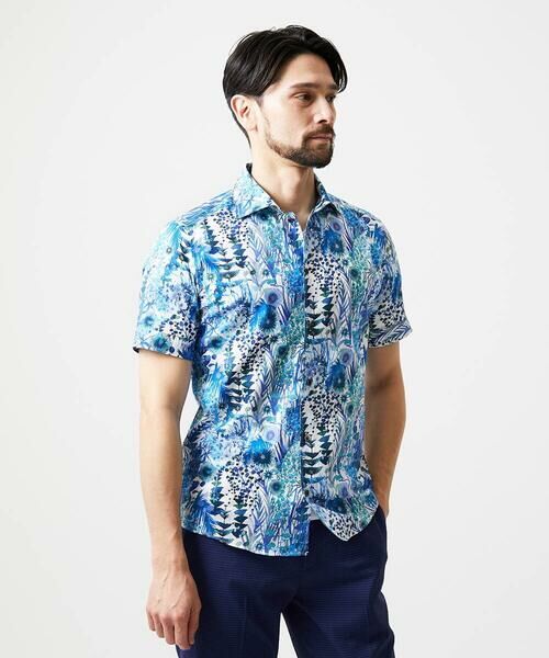 MICHEL KLEIN HOMME / ミッシェルクランオム シャツ・ブラウス | 《日本製》総柄半袖シャツ | 詳細6