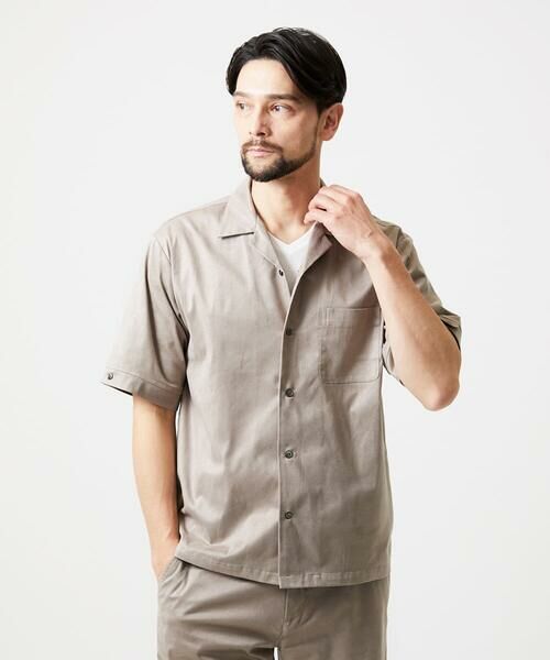 MICHEL KLEIN HOMME / ミッシェルクランオム シャツ・ブラウス | 【セットアップ】スエード半袖シャツ | 詳細1