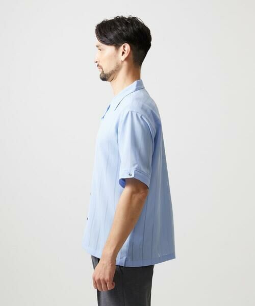 MICHEL KLEIN HOMME / ミッシェルクランオム シャツ・ブラウス | ストライプリラックス半袖シャツ | 詳細4