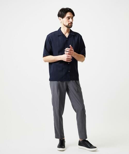 MICHEL KLEIN HOMME / ミッシェルクランオム シャツ・ブラウス | ストライプリラックス半袖シャツ | 詳細13