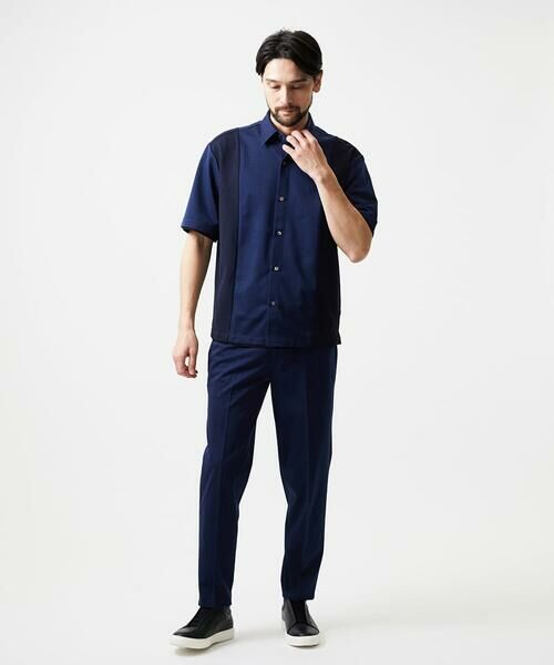 MICHEL KLEIN HOMME / ミッシェルクランオム シャツ・ブラウス | 【セットアップ】異素材コンビ半袖シャツ | 詳細2