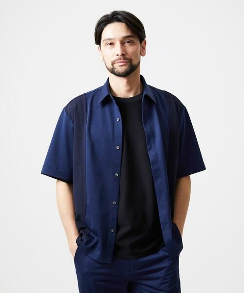 MICHEL KLEIN HOMME / ミッシェルクランオム シャツ・ブラウス | 【セットアップ】異素材コンビ半袖シャツ | 詳細3