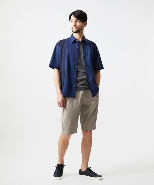 MICHEL KLEIN HOMME / ミッシェルクランオム シャツ・ブラウス | 【セットアップ】異素材コンビ半袖シャツ | 詳細4