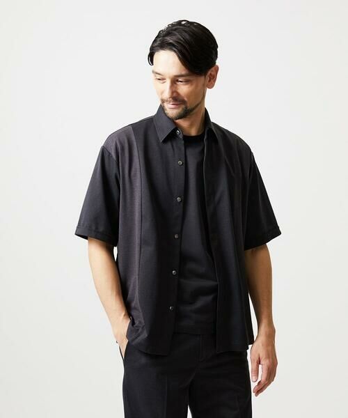 MICHEL KLEIN HOMME / ミッシェルクランオム シャツ・ブラウス | 【セットアップ】異素材コンビ半袖シャツ | 詳細6