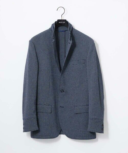 MICHEL KLEIN HOMME / ミッシェルクランオム テーラードジャケット | スラブメッシュコンバーチブルジャケット（ネイビー）