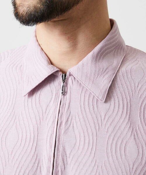 MICHEL KLEIN HOMME / ミッシェルクランオム カットソー | 《日本製》スモーク柄ハーフジップ半袖ポロシャツ | 詳細5